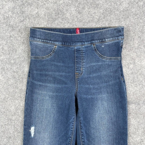 Spanx Distressed Ankle Skinny Jeans Women's Size Medium Blue Distressed 20203R - Picture 2 of 10